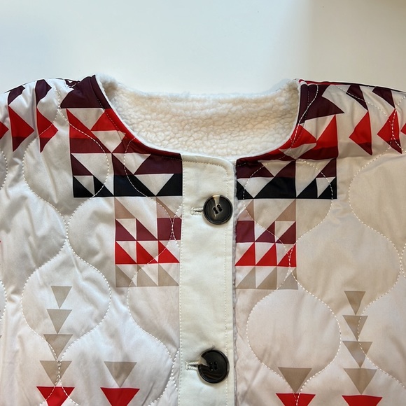 SALE!! AQUA PENDLETON LADIES IVORY COAT REVERSIBLE DROP SHOULDER NWT! - Picture 2 of 12